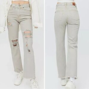 Tan BDG Distressed Cowboy Jean